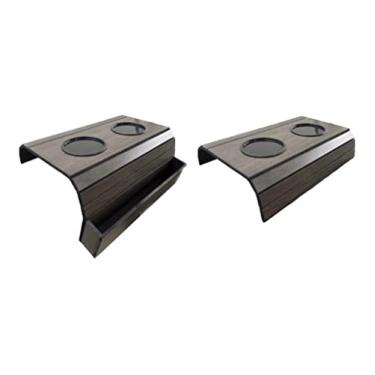 Imagem de Kit 02 Esteira Decorativa Laqueada Sofá Copo Alumínio Cinza