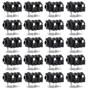 Imagem de Luomorgo PCB Montagem em Painel 4 Pinos 1/4" 6,35 mm Soquete Fêmea Mono Fone de Ouvido Jack Prata Rosca 20 peças