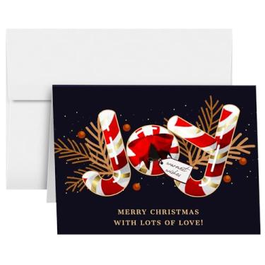 Imagem de 2024 Joy Merry Christmas with Lots of Love! Cartões e envelopes de bengala doce, Natal Natal, Ano Novo e Feriado - Interior em branco | 10,25 x 5,5 (tamanho A2) | 10 por pacote