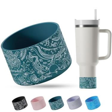 Imagem de REUZBL Ocean Life – Capa para garrafa de silicone para copos Stanley de 590 a 1,13 ml, Hydro Flask, Simple Modern, Iron Flask, Owala Tumblers