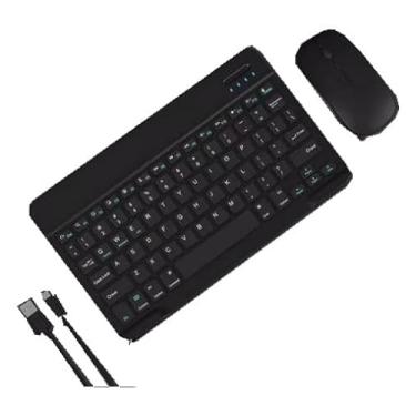 Imagem de Teclado sem fio Carregamento Bluetooth Tablet de escritório silencioso Notebook Este conjunto dedicado de teclado e mouse, azul, rosa, preto opcional (preto)