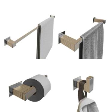 Imagem de Porta Toalha Banheiro Inox 304 + Kit acessórios Banheiro