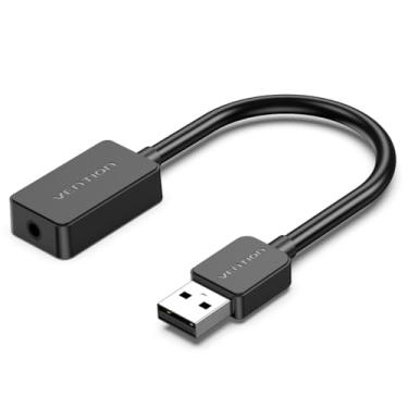 Imagem de Place de Som Externa VENTION Adaptador USB Para P3 Suporte Fone e Microfone TRRS 3.5mm Adaptador USB para Fone de Ouvido com Extensor 15cm Suporta Cabo Auxiliar Jack