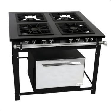 Imagem de Fogão Industrial Venâncio 4 Bocas Duplas a Gás Baixa Pressão com Forno M4FD4