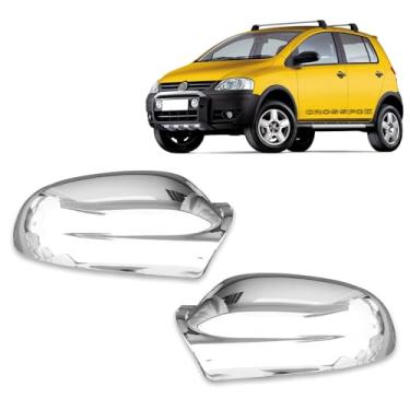 Imagem de Par Aplique Cromado para Capa Retrovisor Volkswagen Fox G1 2003 2004 2005 2006 2007 2008 2009 2010 CrossFox 2005 2006 2007 2008 2009 2010 Spacefox 2006 2007 2008 2009 2010