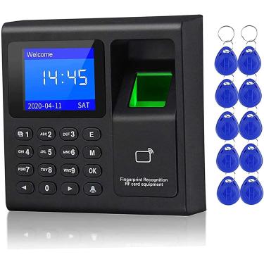 Imagem de Relógio de ponto biométrico com impressão digital para pequenas empresas - sem taxas mensais, relatórios automáticos, máquina de relógio perfurado de escritório para atendimento de funcionár