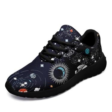 Imagem de Tênis masculino Sky Moon, moderno, feminino, sol, corrida, tênis, caminhada, ar livre, respirável, leve, unissex, Cor 3 - sola preta, 6.5 Women/4.5 Men
