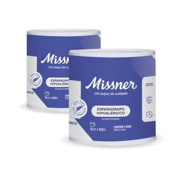 Imagem de Esparadrapo Impermeável Fita Cirúrgica Hipoalérgico Discreta Missner 5cm X 4,5m - 2 Unidades