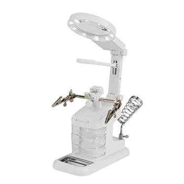 Imagem de Estação de Trabalho de Ferro de Solda USB Luzes LED 3X / 4,5X / 25X Clipes de Placa de Lupa para Reparo de Eletrônicos (-GS05897-02)