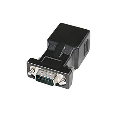 Imagem de DTECH Adaptador serial DB9 para RJ45 RS232 macho para RJ-45 fêmea Ethernet conversor compatível com dispositivos padrão 9 pinos RS-232