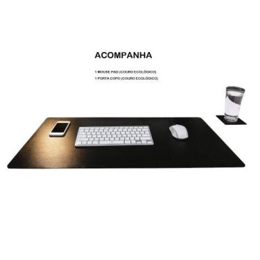 Imagem de Tapete Mesa Couro 70X30 Deskpad Sintético + Apoio Copo - Genertoy