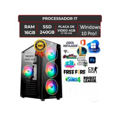 Imagem de Pc Cpu Gamer Core I7, 16gb, 240gb Fonte 500wts Nvidia 4GB - intel