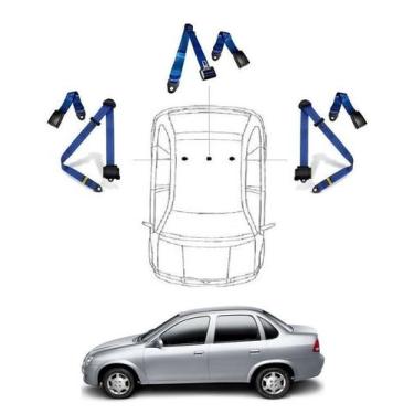 Imagem de Kit cinto de segurança traseiro de 3 pontos GM classic - HCML, Azul