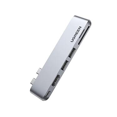 Imagem de UGREEN Adaptador de hub USB C para MacBook Pro MacBook Air M1 2020 2019 2018 com 4K HDMI Thunderbolt 3 100W Power Delivery leitor de cartão SD TF e 2 portas USB 3.0, prata