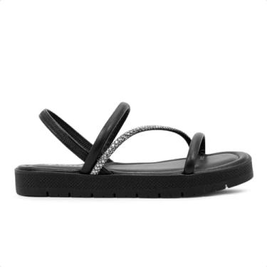 Imagem de Sandália Papete Via Uno Tira Brilhante Feminina (Preto, BR, Adulto, Numérico, 38)