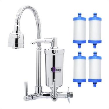 Imagem de Torneira Com Filtro Cozinha Parede Gourmet + 3 Refil Extra - Dazie Met