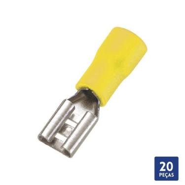 Imagem de Terminal Femea Pré-Isolado Amarelo 4mm a 6mm 20 Pçs - ELETROKIT