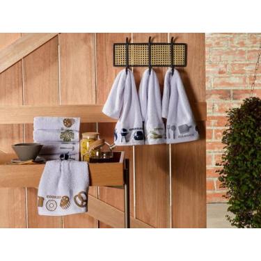 Imagem de Kit 08 Panos Para Cozinha Copa Jacquard Diversos - Riffo Store, Branco