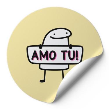Imagem de 120 Etiquetas Redondas Adesivos Para Cliente Meme Bentô Dia Dos Namora