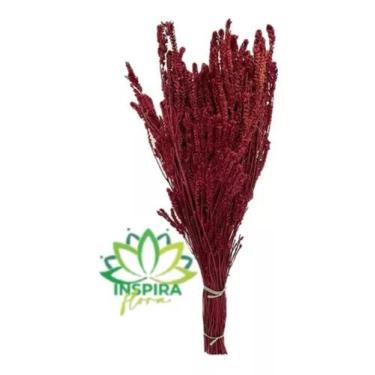 Imagem de Folhagem Capim Verde-amarelo Seco Arranjo Vinho Marsala Luxo - FLORA F