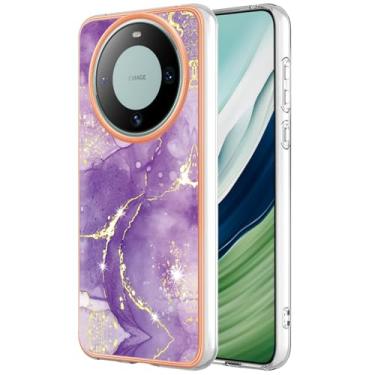 Imagem de Dinglijia Capa de telefone fina para Huawei Mate 60 Pro, capa de design fashion com estampa de mármore IMD macia TPU para meninas, capa de proteção de tela e câmera aprimorada para Huawei Mate 60 Pro,