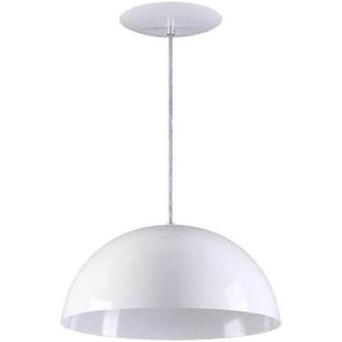 Imagem de Pendente Meia Lua 40cm Luminária Alumínio E27 Branco Fosco - L & L Ilu