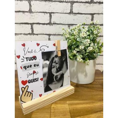 Imagem de Porta Retrato Foto Polaroide Dia dos Namorados Decoração Mesa Presente