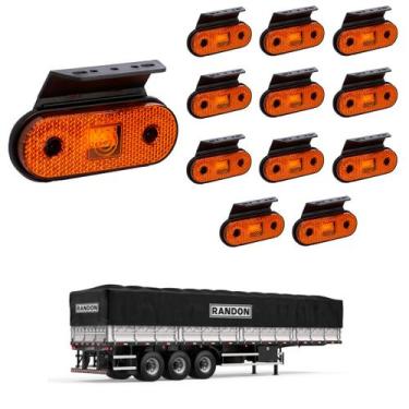 Imagem de 12 Lanterna Lateral Randon LED Âmbar c/ Suporte - Fio - DW Componentes
