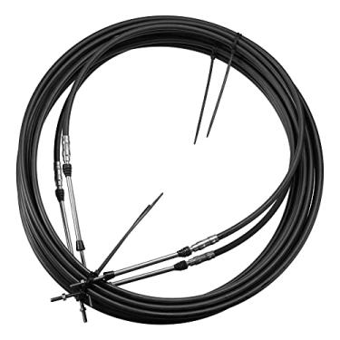 Imagem de Motoforti 2 peças 7,3 m 7 metros 276 polegadas Marine Type 3300 / 33C cabo de caixa de controle remoto de mudança do acelerador para sistema de direção do motor de popa Yamaha preto