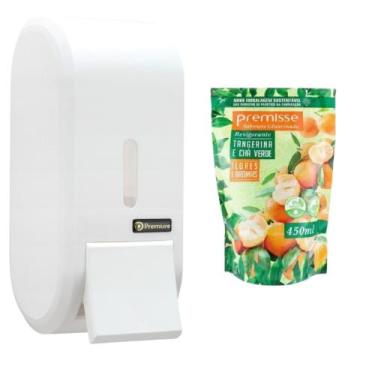 Imagem de Kit Saboneteira Branca Premisse + Sabonete Premisse 450 Ml, Tangerina 