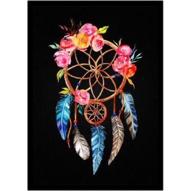 Imagem de Quadro Decorativo Design Filtro Dos Sonhos Amuleto Indígena Com Moldur