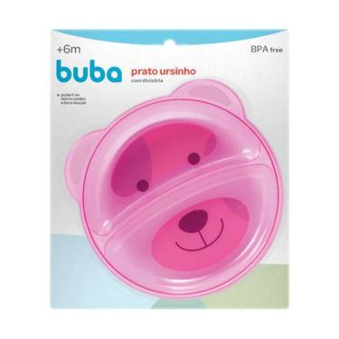 Imagem de Pratinho Prato Para Bebê Com Divisórias Ursinho Rosa - Buba, Rosa, Urs