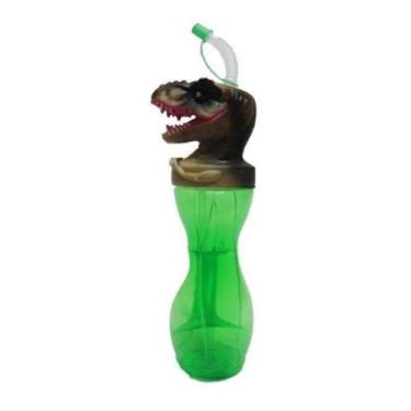 Imagem de Garrafa Squeeze Dinossauro 3d c/ Canudo 550ml - Freecom