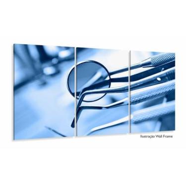 Imagem de Quadro  Odontologia Decorativo Instrumentos Dentista 120x60 mosaico 3 