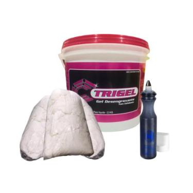 Imagem de Estopa de Algodao 2Kg, Marcador Industrial  & Gel Desengraxante Rosa -