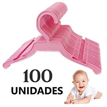 Imagem de Kit 100 Cabide Para Bebê Infantil Coloridos Menina Menino Plástico Acr