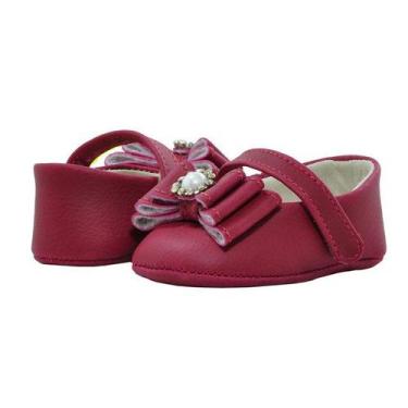 Imagem de Calçados Sapatinho de Bebê Bicho de Pé - Sapatilha Feminina c/ Laço Tr