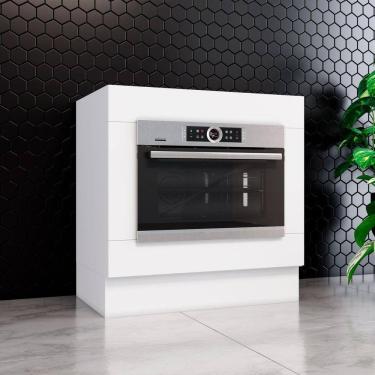 Imagem de Balcão para Forno de Embutir sem Tampo Emily Espresso Móveis Branco HP