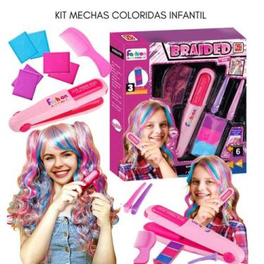 Imagem de Kit Mechas Coloridas Infantil Cabelo Menina Cores - Fashion