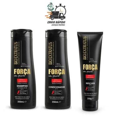 Imagem de Kit Shampoo Condicionador Máscara Força Pimenta Bio Extratus