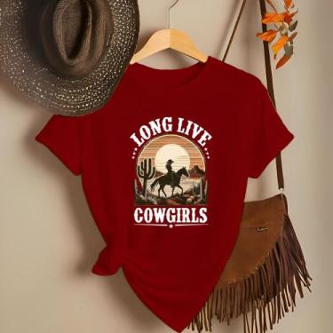 Imagem de Camiseta Feminina Country Look Country T-shirt Roça Agro Rodeio Boiade
