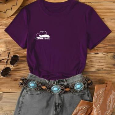 Imagem de Camiseta Country Girl Nova Modinha Agrogirl Cowboy Chapéu Boiadeira Sh