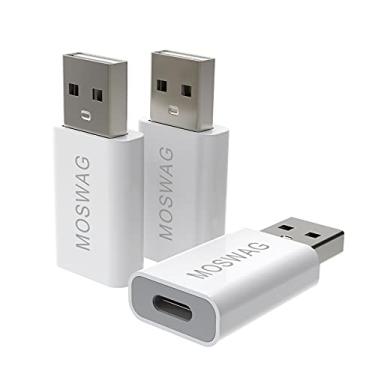 Imagem de MOSWAG Pacote com 3 adaptadores USB C USB C para USB macho para adaptador fêmea tipo C compatível com carregador Apple MagSafe, iMac, MacBook Pro, MacBook, laptops, PC, computadores e mais