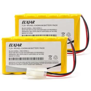 Imagem de elxjar (Pacote com 2) Bateria de substituição NI-CD 7,2V 700mAh para Huanqi HQ 516 558 549 RC Tank RC Vehicle, RC72V5557