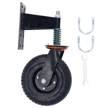 Imagem de Roda de Portão de Cerca de 8 Polegadas para Serviço Pesado, Capacidade de Carga de Suporte de 600 Libras, Rodízio de Portão Com Revestimento Em pó Preto e Roda de Borracha, para