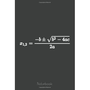 Imagem de Quadratic Formula ABC Math Equation Geek Graph Notebook: Graph Paper Notebook, Grid Paper for Math and Science Students, Quad Ruled 4x4 (110 Pages, 6x9)