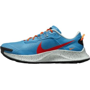 Imagem de Nike Tênis de corrida masculino Pegasus Trail 3, Laser Azul Habanero Vermelho 400, 7.5