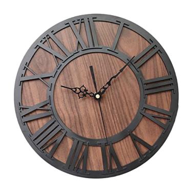 Imagem de Relógio de parede, sem tique-taque, silencioso, simulação silenciosa, numerais romanos, relógio de parede, algarismos romanos, artesanato, acrílico, preto, sem bateria, relógio de parede, decorativo,