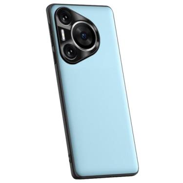 Imagem de HAO RIYLN Capa ultrafina para Huawei Pura 70 Ultra/70 Pro+/70 pro/70, capa de telefone de couro de luxo com proteção de câmera à prova de choque, azul, 70 Pro