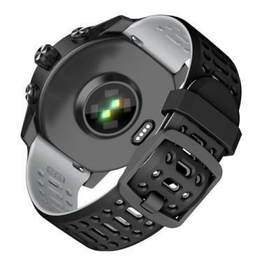 Imagem de MYSNBKN Pulseira de relógio compatível com Coros Pace 2/Apex 42 mm/Apex 2, pulseira esportiva de silicone de liberação rápida de 20 mm, pulseira respirável para mulheres e homens